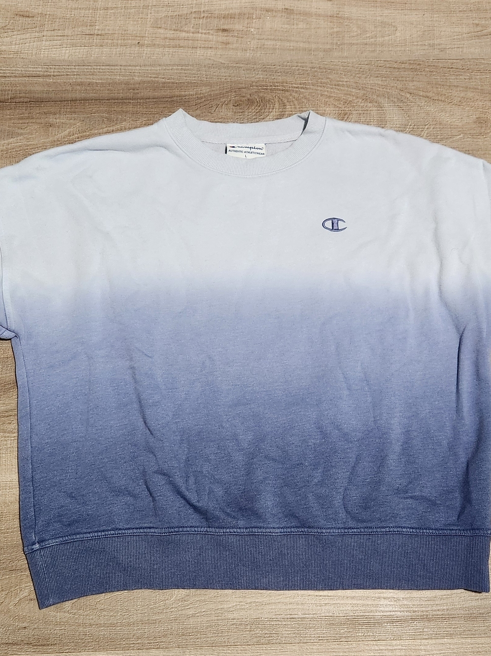 Champion Men's Ombre Crewneck Sweatshirt - Light Blue to Navy